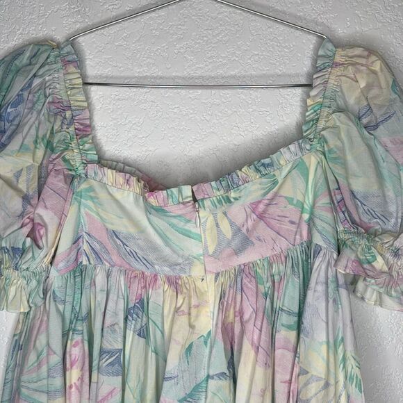 SELKIE The Parliament Floral Puff Sleeve Mini Dress Medium Pastel - Picture 6 of 14